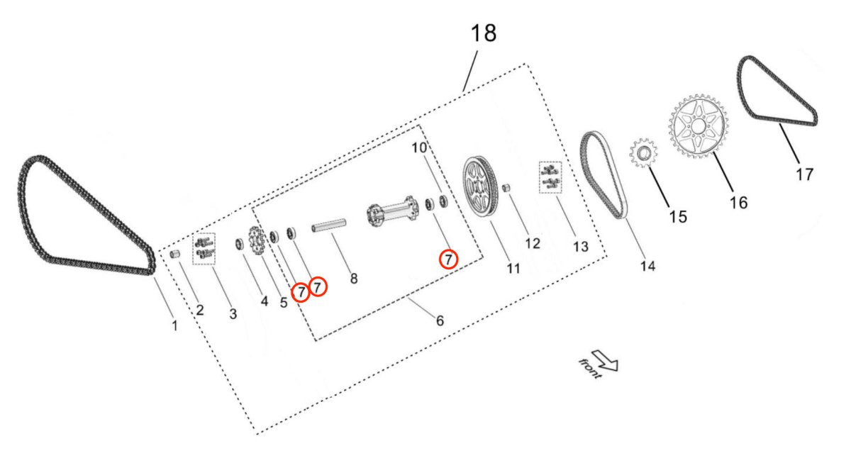 Light Bee Jackshaft / Swingarm Bearing