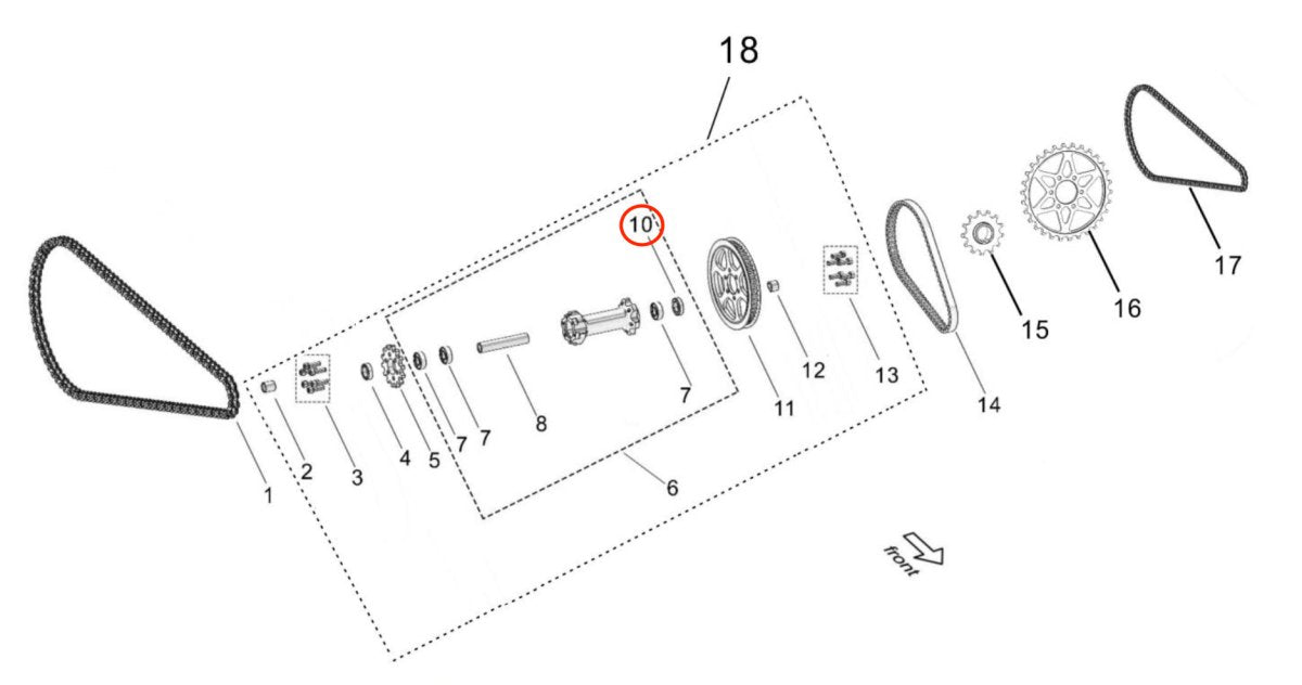 Light Bee Left Jackshaft Seal