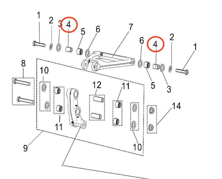 Light Bee Rear Triangle Connector Bushing